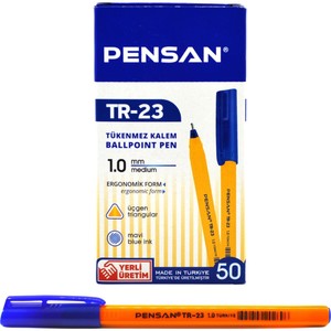  Pensan TR-23 Üçgen Tükenmez Kalem Mavi 1 mm