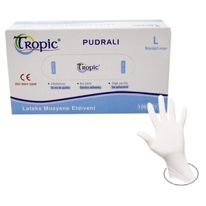  Tropic Pudralı Muayene L Eldiveni 100 lü