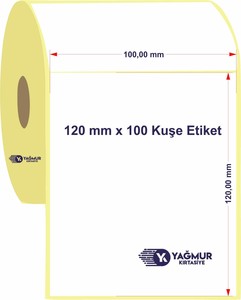  120 mm x 100 mm Kuşe Etiket